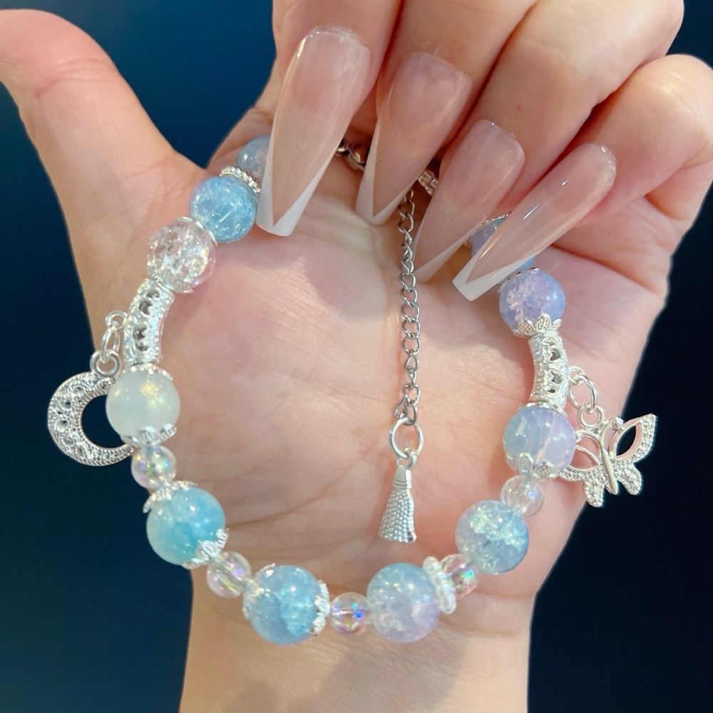 2/$25 ❤️❤️ Handmade- Elegant Silver and Blue Charm Bracelet